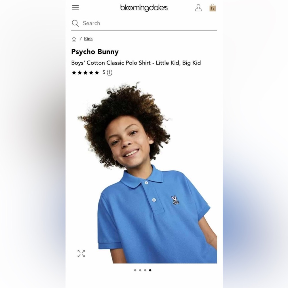 EUC Boys Kids Youth Psycho Bunny Classic Blue Signature 3 Button Polo Top Shirt